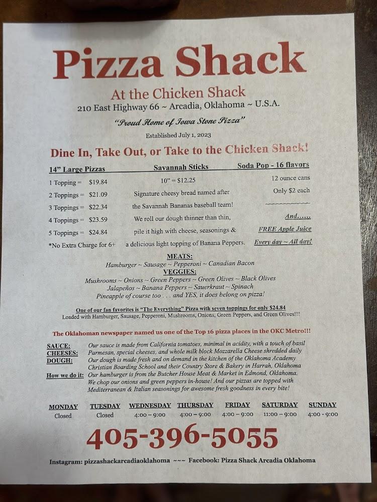 Pizza Shack at the Chicken Shack Menu image 3
