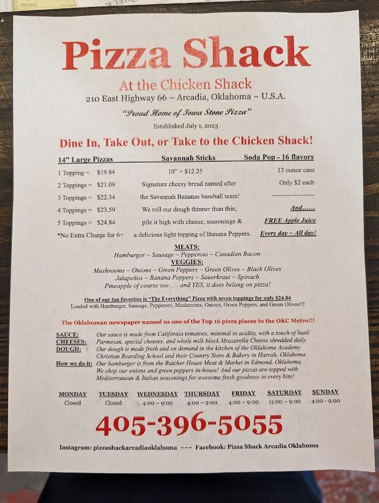 Pizza Shack at the Chicken Shack Menu image 4